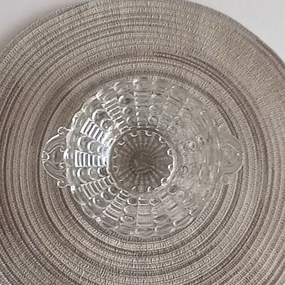 Vintage Bubbles & Bar Anchor Hocking Clear Glass Candy Dish with Handles - Picture 6 of 7